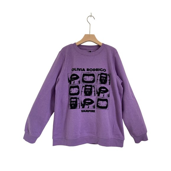 Olivia Rodrigo Womens Vampire Graphic Sweatshirt Round Neck Purple Size XL - Picture 6 of 14